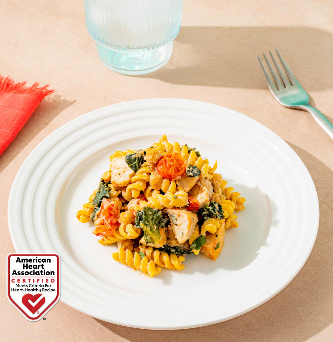 Chicken Hummus Rotini Pasta Salad