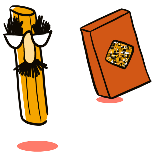 Illustrated Noodle with glasses for a disguise and fake mustache and nose, next to a box of unlabeled pasta